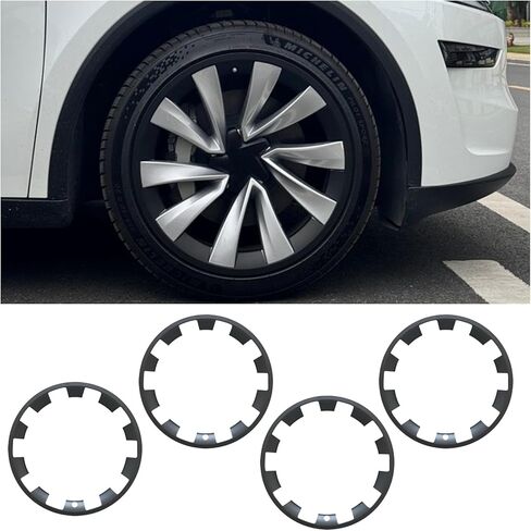 4PCS Wheel Rim Protector for Tesla Model Y Juniper 2025 2026 ABS+PC Rim Hubcaps Cover 20 Inches Black Wheel Rim Protection Accessories(Black) in Saudi Arabia
