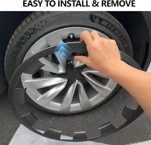 4PCS Wheel Rim Protector for Tesla Model Y Juniper 2025 2026 ABS+PC Rim Hubcaps Cover 20 Inches Black Wheel Rim Protection Accessories(Black) in Saudi Arabia