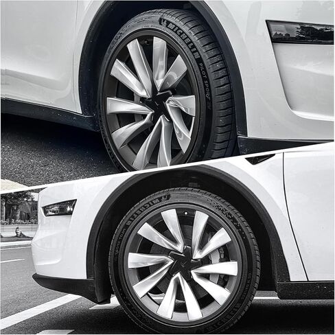 4PCS Wheel Rim Protector for Tesla Model Y Juniper 2025 2026 ABS+PC Rim Hubcaps Cover 20 Inches Black Wheel Rim Protection Accessories(Black) in Saudi Arabia
