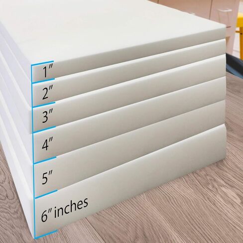 1" Height x 30" Width x 60" Length 1.8 Density 36ILD (Semi-Firm) Upholstery Foam Cushion Made in USA in Saudi Arabia
