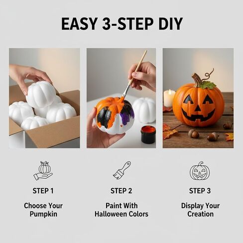 FFchuanhe White Foam Craft Pumpkins, 5.3 Inch, 6 Pack, DIY Artificial Fall Harvest Decor for Halloween, Thanksgiving, Autumn Tabletop Decoration in Saudi Arabia