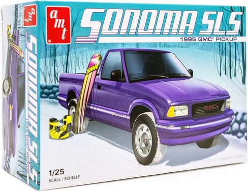 Skill 2 Model Kit 1995 GMC Sonoma SLS بيك اب شاحنة مع لوح تزلج وأحذية بمقياس 1/25 من AMT in Kuwait