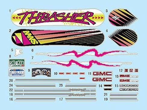 Skill 2 Model Kit 1995 GMC Sonoma SLS بيك اب شاحنة مع لوح تزلج وأحذية بمقياس 1/25 من AMT in Kuwait