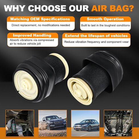 2PCS الخلفي الهواء الربيع الهواء ركوب تعليق حقيبة امتصاص متوافق مع BMW X5 E70 2007 2008 2009 2010 2011 2012 2013، X6 E71 E72 2008-2014، 37126790080 37126790078، زوج اليسار واليمين in Kuwait