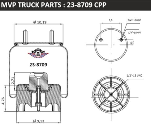 4x حقيبة زنبركية للمحرك MVPTruckParts متوافقة مع موديلات AAT 23K Intraax & VanTraax 8709، 8751، W01-358-8709، 1R-13-159، S-20900، S-21800، C-21800 in Kuwait