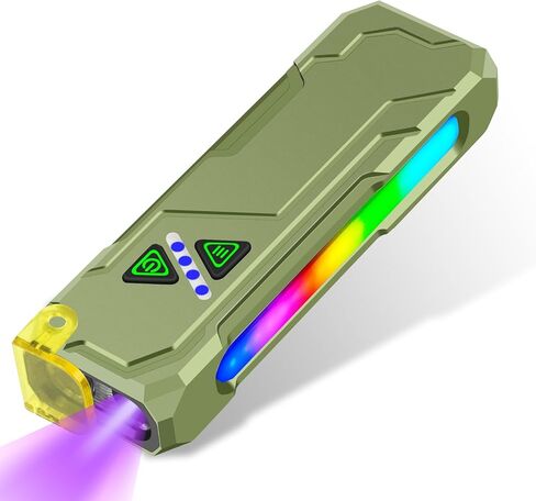 Rechargeable Flat EDC Flashlight with Yellow Light Diffuser UV Black Light Magntic Bace Clip for Home Use and Camping Dog Walking Outdoor Activitie in Saudi Arabia