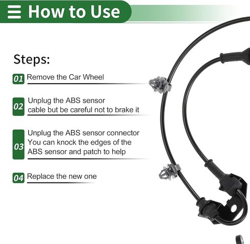 Motoforti ABS Wheel Speed Sensor ABS Sensor Anti-lock Braking System Sensor for Suzuki Swift IV 2010-2021 No.5621068L01 Front Right in Kuwait