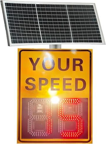Solar Powered LED Speed Radar Sign - Traffic Feedback Display Board, Road Safety Warning Sign, Bright LED Speed Indicator, 19.69 * 27.56inches for Enhanced Visibility and Safety in Saudi Arabia