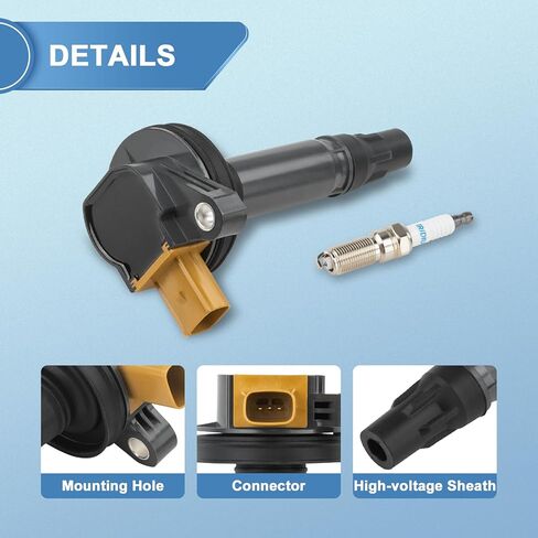 6pcs UF646 Ignition Coil Packs and Spark Plugs Compatible with Ecoboost 2011-2020 Ford F-150 Expedition Explorer Flex Taurus Transit, Lincoln MKS MKT Navigator, 3.5L V6, Replaces DG549 in Kuwait