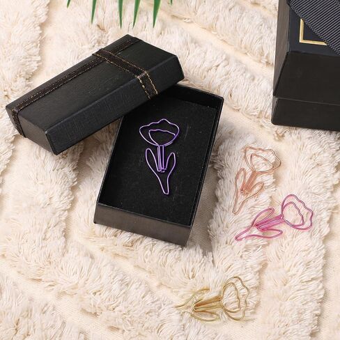 60Pcs Cute Flower Shaped Paper Clips Cute Paper Clip Floral Shape Papers Clips Funny Cutes Paperclips Bookmarks for Office Supplies Wedding Decoration Desk File Organization in Kuwait