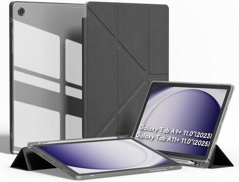 حافظة Galaxy Tab A9+ Plus، مصنوعة من الأكريليك الشفاف للغاية مع حوامل لعرض الصور والمناظر الطبيعية، ووظيفة التنبيه/السكون التلقائي وفتحة القلم، متوافقة مع حافظة Galaxy Tab A11+ باللون الأزرق الداكن in Saudi Arabia