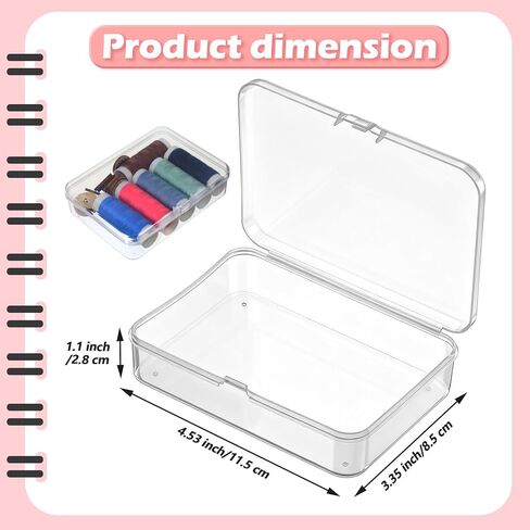 32 Pcs Clear Plastic Beads Storage Containers Box with Lids, 4.53" x 3.35" x 1.1" Mini Empty Square Containers Beads Storage Box for Jewelry, Earplugs, Pins, Craft Supplies in Kuwait