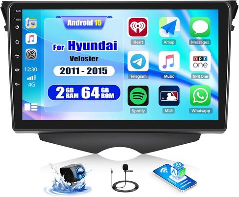 Camecho 2G+32G for Hyundai Veloster 2011-2017 Radio, Android 13 Car Stereo with Wireless Carplay Android Auto, 9" Touch Screen Car Radio with Bluetooth, GPS Navigation, WiFi + AHD Backup Camera in Saudi Arabia