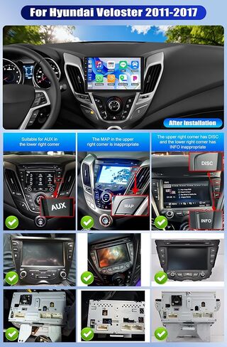 Camecho 2G+32G for Hyundai Veloster 2011-2017 Radio, Android 13 Car Stereo with Wireless Carplay Android Auto, 9" Touch Screen Car Radio with Bluetooth, GPS Navigation, WiFi + AHD Backup Camera in Saudi Arabia