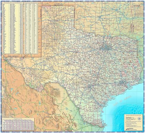 Texas Wall Map - Paper 39"W x 36"H in Kuwait