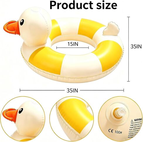 2PCS 35IN Pool Swim Ring Inflatable Pool Floats Water Fun Large Adult Swimming Pool Float for Beach Lake Summer Holiday Beach Party (Duck-Pool Float,2) in Saudi Arabia