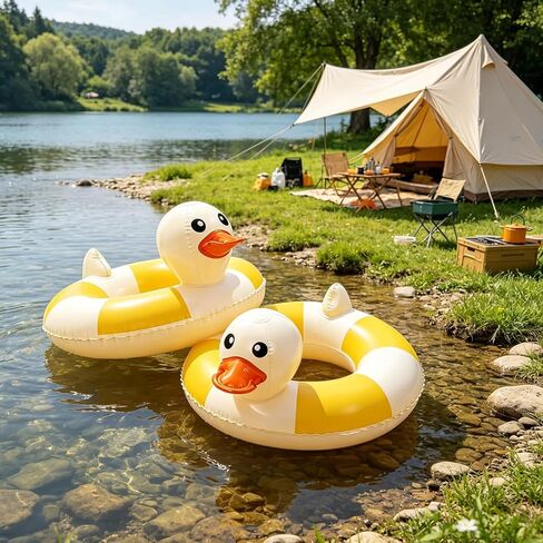 2PCS 35IN Pool Swim Ring Inflatable Pool Floats Water Fun Large Adult Swimming Pool Float for Beach Lake Summer Holiday Beach Party (Duck-Pool Float,2) in Saudi Arabia