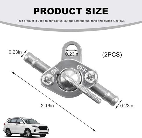 2PCS Inline Fuel Tank Tap Valve, 6mm Motorcycle Gas Fuel Tank Tap On-Off Switch, Inline Gas Shut Off Valve for 50cc 70cc 90cc 110cc 125cc 140cc 150cc Go Kart Dirt Bike ATV in Saudi Arabia