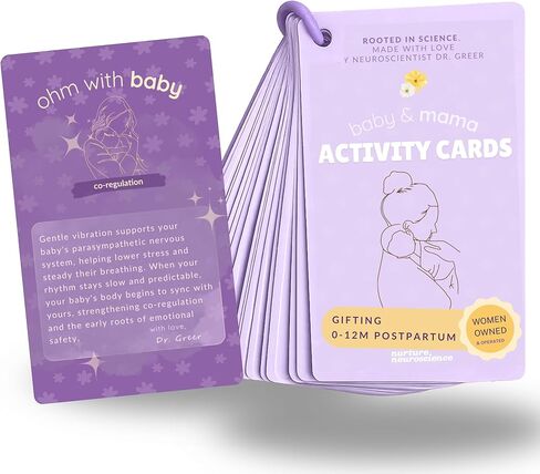 Baby Activity Cards for Newborns, 25 Screen-Free Infant Development Activities Ages 0-12 Months, Sensory Play and Baby Bonding by Neuroscientist in Saudi Arabia