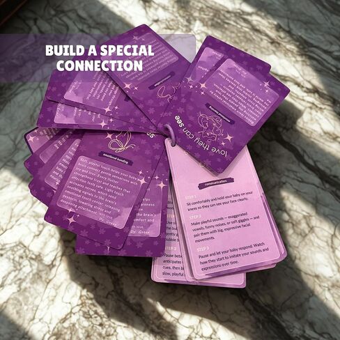 Baby Activity Cards for Newborns, 25 Screen-Free Infant Development Activities Ages 0-12 Months, Sensory Play and Baby Bonding by Neuroscientist in Saudi Arabia