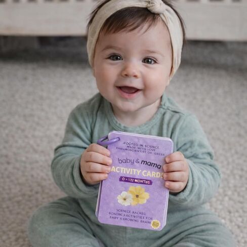 Baby Activity Cards for Newborns, 25 Screen-Free Infant Development Activities Ages 0-12 Months, Sensory Play and Baby Bonding by Neuroscientist in Saudi Arabia
