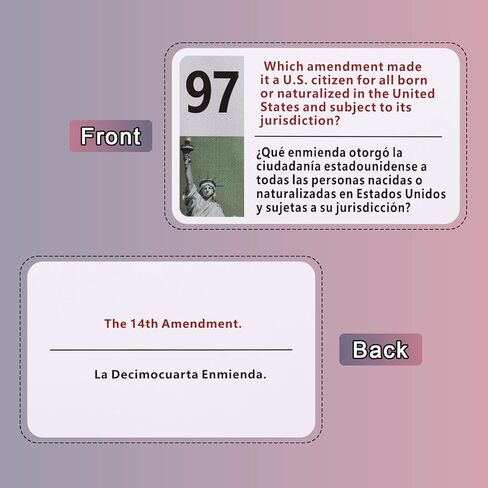 2026 US Citizenship Flash Cards, Bilingual English & Spanish 128 Civics Questions & Answers Tarjetas de Ciudadania 2026 Inglés y Español Study Guide for Naturalization Test in Kuwait