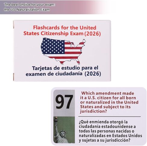 2026 US Citizenship Flash Cards, Bilingual English & Spanish 128 Civics Questions & Answers Tarjetas de Ciudadania 2026 Inglés y Español Study Guide for Naturalization Test in Kuwait