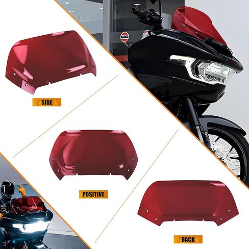 درع أمامي للزجاج الأمامي مقاس 10 بوصات متوافق مع Harley CVO Road Glide ST FLTRX FLTRXSE FLTRXSTSE 2023-2025 أحمر in Kuwait