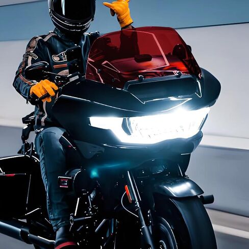 درع أمامي للزجاج الأمامي مقاس 10 بوصات متوافق مع Harley CVO Road Glide ST FLTRX FLTRXSE FLTRXSTSE 2023-2025 أحمر in Kuwait