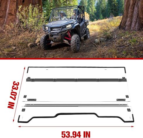 زجاج أمامي قابل للطي 3 في 1 لسيارة Honda Pioneer 1000-3 1000-5 1000-6 2016-2025، زجاج أمامي شفاف مطلي بالبوليستر 1/5 بوصة، يمكن إغلاقه أو تهويته أو فتحه بالكامل in Kuwait