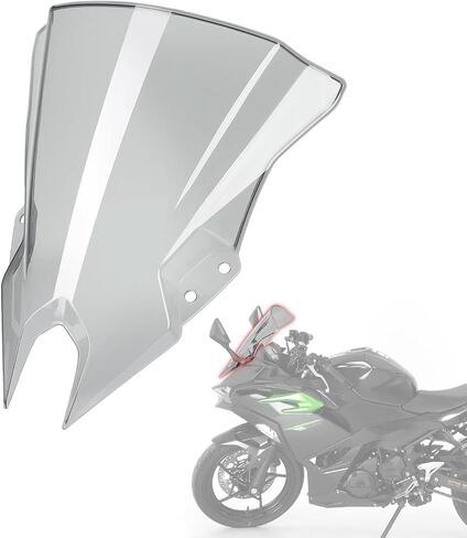 Double Bubble Windshield Windscreen for Kawasaki Ninja 500/500 ABS / 500 SE 2024 2025 Motorcycle Front Fairing Air Deflector Windshield Spoiler (Black Smoke) in Saudi Arabia
