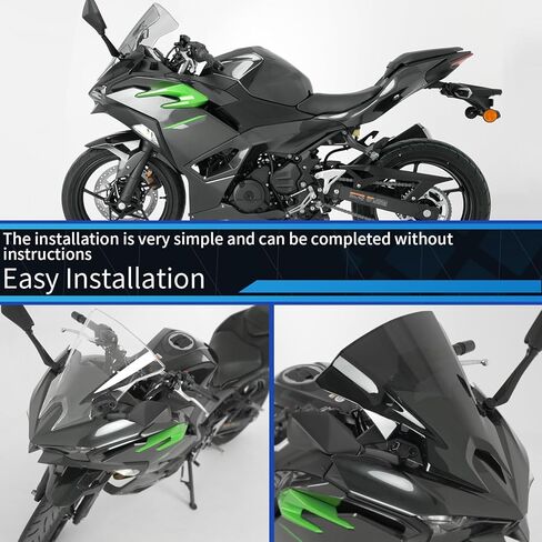 Double Bubble Windshield Windscreen for Kawasaki Ninja 500/500 ABS / 500 SE 2024 2025 Motorcycle Front Fairing Air Deflector Windshield Spoiler (Black Smoke) in Saudi Arabia