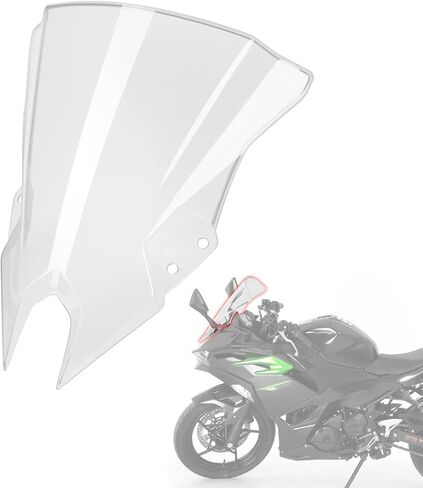 Double Bubble Windshield Windscreen for Kawasaki Ninja 500/500 ABS / 500 SE 2024 2025 Motorcycle Front Fairing Air Deflector Windshield Spoiler (Black Smoke) in Saudi Arabia