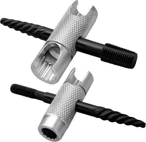 2PCS Grease Fitting Tool, 4 Way Grease Zerk Removal Installation Rethreading Tool, Grease Fitting Multi-Tool Fits 1/4"-28 SAE, 1/8"-NPT, M10x1, M8x1, Hex Sizes 3/8" 5/16" 7/16" in Kuwait