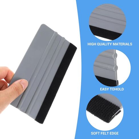 20 Pack Vinyl Wrap Squeegee Kit with Felt Edges - 4 Inch & 6 Inch Applicator Scraper Tools for Window Tint, Decal, Wallpaper Installation - Includes 20 Replaceable Fabric Felt Pads in Kuwait