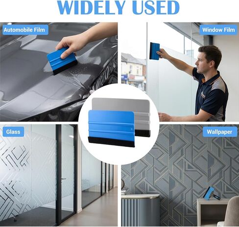 20 Pack Vinyl Wrap Squeegee Kit with Felt Edges - 4 Inch & 6 Inch Applicator Scraper Tools for Window Tint, Decal, Wallpaper Installation - Includes 20 Replaceable Fabric Felt Pads in Kuwait