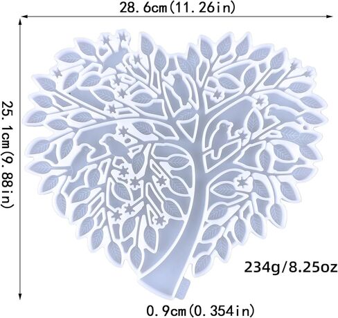 Heart Shaped Tree of Life Wall Hanging Resin Silicone Molds, Handmade Tree of Life Crafts, Home and Living Room Decorations, Tabletop Ornaments, Tree of Life Resin Mold in Saudi Arabia