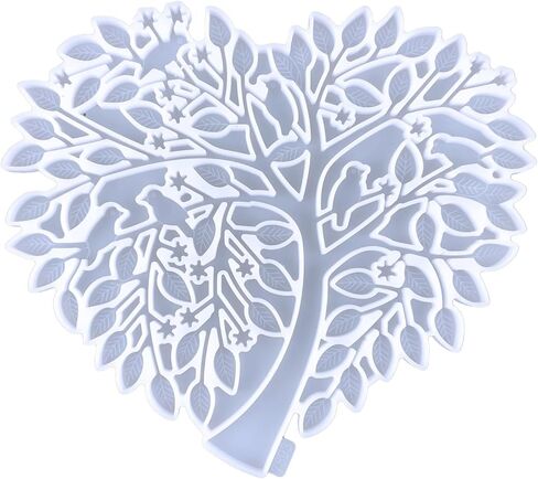 Heart Shaped Tree of Life Wall Hanging Resin Silicone Molds, Handmade Tree of Life Crafts, Home and Living Room Decorations, Tabletop Ornaments, Tree of Life Resin Mold in Saudi Arabia