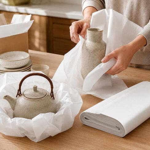 100 Packing Paper Sheets for Moving Supplies, 17x27 Newsprint Wrapping Paper for Mugs & Ornaments - Box Filler Supplies in Kuwait