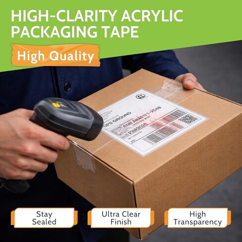 PSBM Clear Packing Tape, 6 Rolls, 2.5 Mil Thick, 1.88 Inch Wide, 110 Yards Per Roll, Total 660 Yards, Heavy Duty Tape for Packaging, Shipping, Moving & Sealing in Kuwait