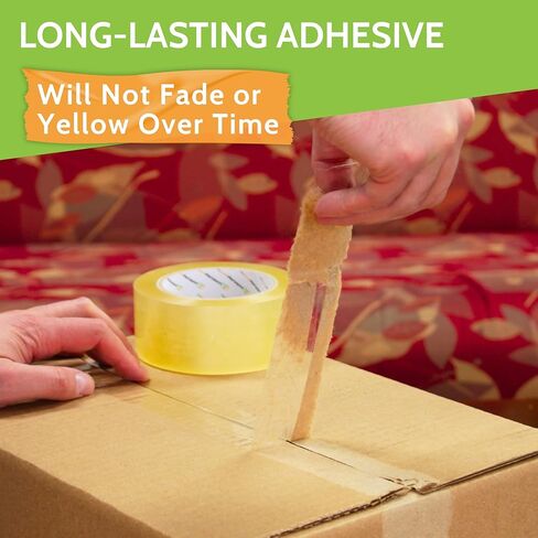 PSBM Clear Packing Tape, 6 Rolls, 2.5 Mil Thick, 1.88 Inch Wide, 110 Yards Per Roll, Total 660 Yards, Heavy Duty Tape for Packaging, Shipping, Moving & Sealing in Kuwait