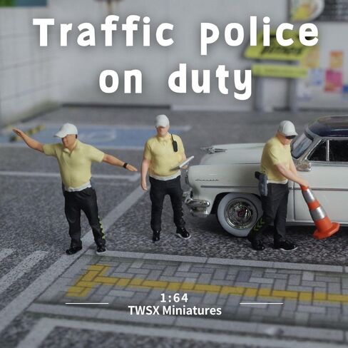 Traffic Police Officers Enforcing The Law 3pcs, 1:64 Scale, Transportation, Miniature Models, Suitable for DIY Landscapes, Creative Scenes, Matching and Macro Photography in Saudi Arabia