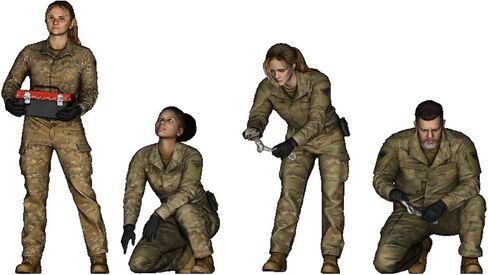 figreal 1/72 U.S.AIRFORCE (1) EG4b Set of 4 Mechanics 072-00017-EG4b Painted Figure in Saudi Arabia