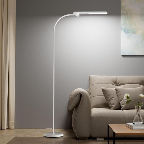 Honeywell LED Floor Lamp for Reading, CRI97 Full Spectrum Gooseneck Floor Lamp, Eye-Caring Dimmable Standing Task Light, 3 Color Temperatures, 77.5" Tall for Living Room, Bedroom, Office in Kuwait