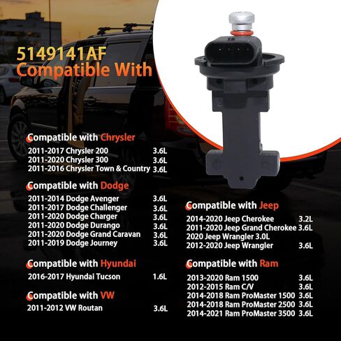 5149141AF Engine Camshaft Position Sensor Compatible with 2011-2020 Chrysler 300 for Dodge 2011-2020 Charger, Durango | 2011-2017 Challenger for Jeep 2012-2020 Wrangler, Grand Cherokee in Saudi Arabia