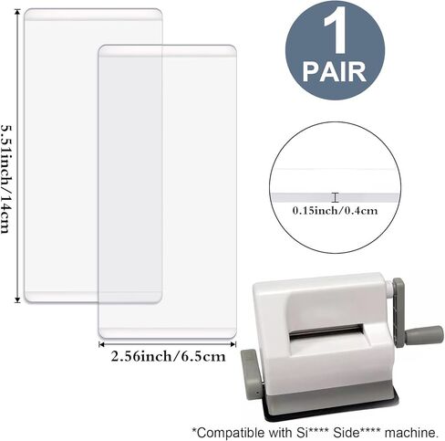 Mini Cutting Pads for Die Cutting Machine – 1 Pair (5.5 X 2.6 Inch) Clear Polycarbonate Plastic Plates – See-Through Design– Compatible with Sizzix Sidekick & Metal Dies – Replacement Cutting Plates in Kuwait