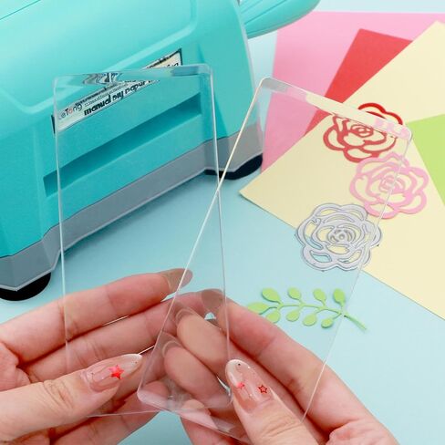 Mini Cutting Pads for Die Cutting Machine – 1 Pair (5.5 X 2.6 Inch) Clear Polycarbonate Plastic Plates – See-Through Design– Compatible with Sizzix Sidekick & Metal Dies – Replacement Cutting Plates in Kuwait