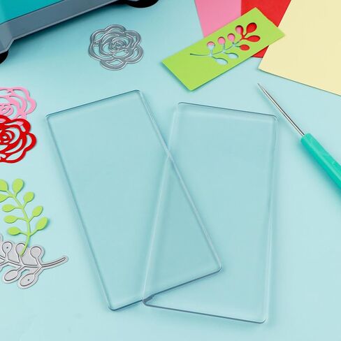 Mini Cutting Pads for Die Cutting Machine – 1 Pair (5.5 X 2.6 Inch) Clear Polycarbonate Plastic Plates – See-Through Design– Compatible with Sizzix Sidekick & Metal Dies – Replacement Cutting Plates in Kuwait