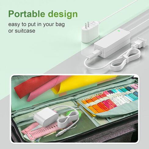سلك طاقة 18 فولت GaN لـ Cricut Explore Air 2، Expression 2، Maker، Explore Air، Explore One، Original؛ شاحن بديل لإنشاء Cricut، مزود طاقة تيار متردد بتيار متردد لـ Cricut Cake Mini (أبيض) in Kuwait