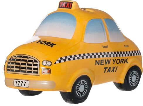 New York City Taxi Ceramic Piggy Money Bank - Officially Licensed - Yellow and Checker Design - 6" L x 3.5" W x 3.75" H in Kuwait